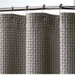 Crate&Barrel Organic Cotton Waffle Shower Curtain